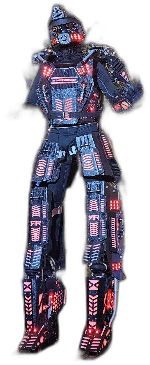 Robot in LED costume